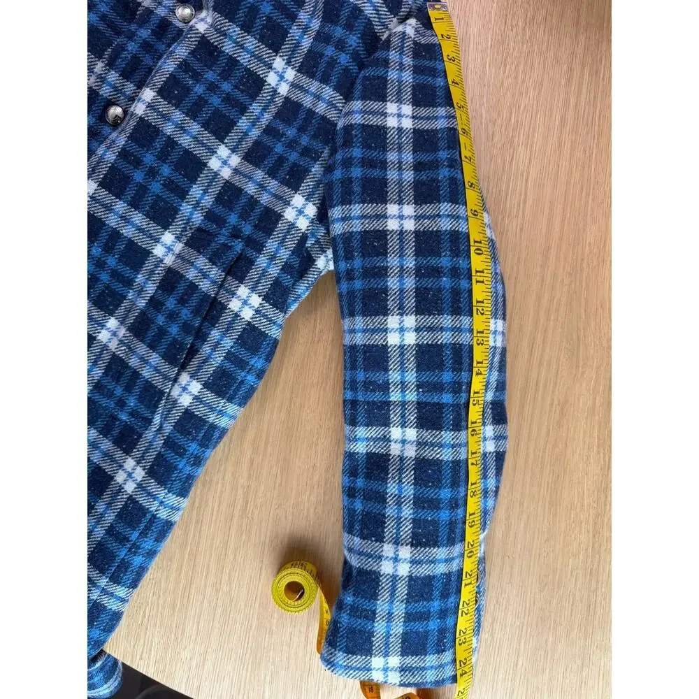 Thom Browne Size 1 Blue Plaid Wool Down Filled Overcoat Made in Italy