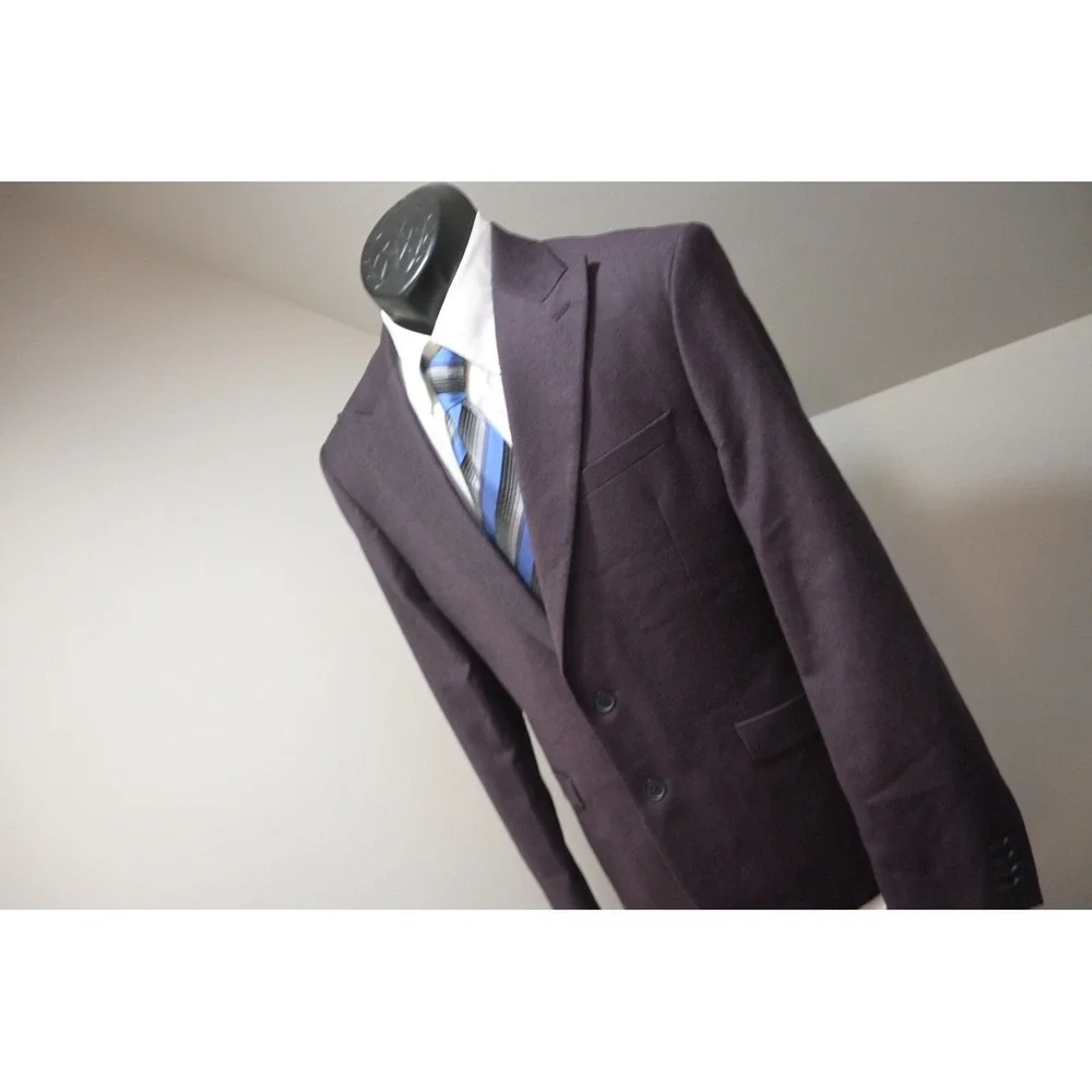 Express Blazer Mens 40R Purple Two Button Slim Fit Wool Blend Excellent