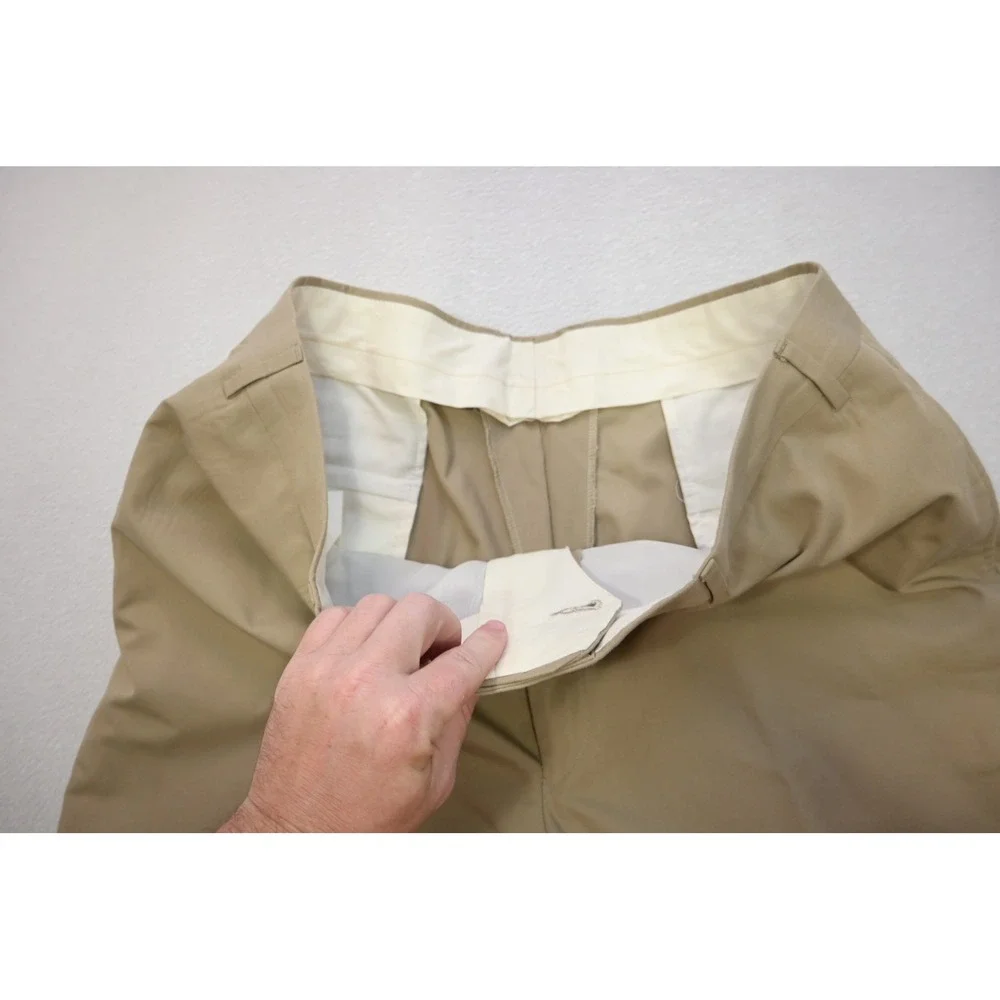 Jos. A. Bank 2 Piece Suit Mens 48XL 40x32 Tan Khaki Cotton Blend Two Button