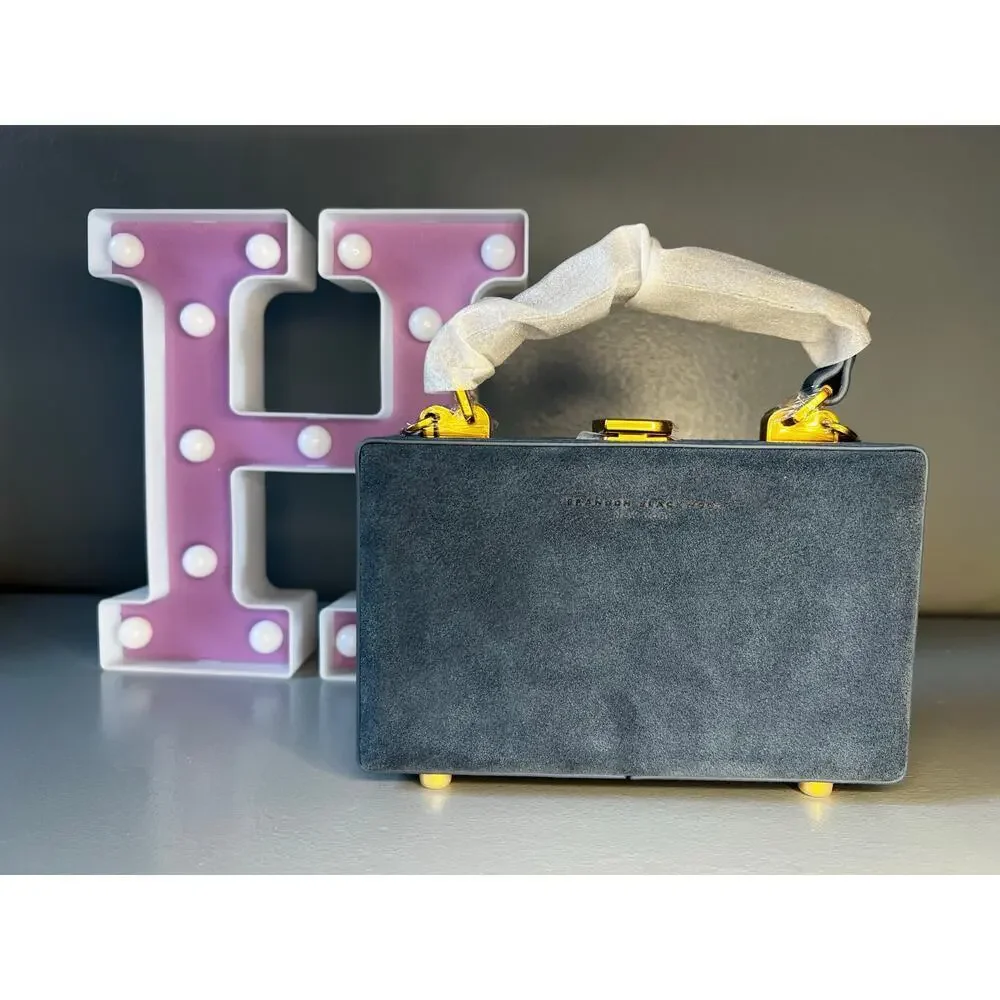Brandon Blackwood Slim Suede Trunk with Brass Hardware