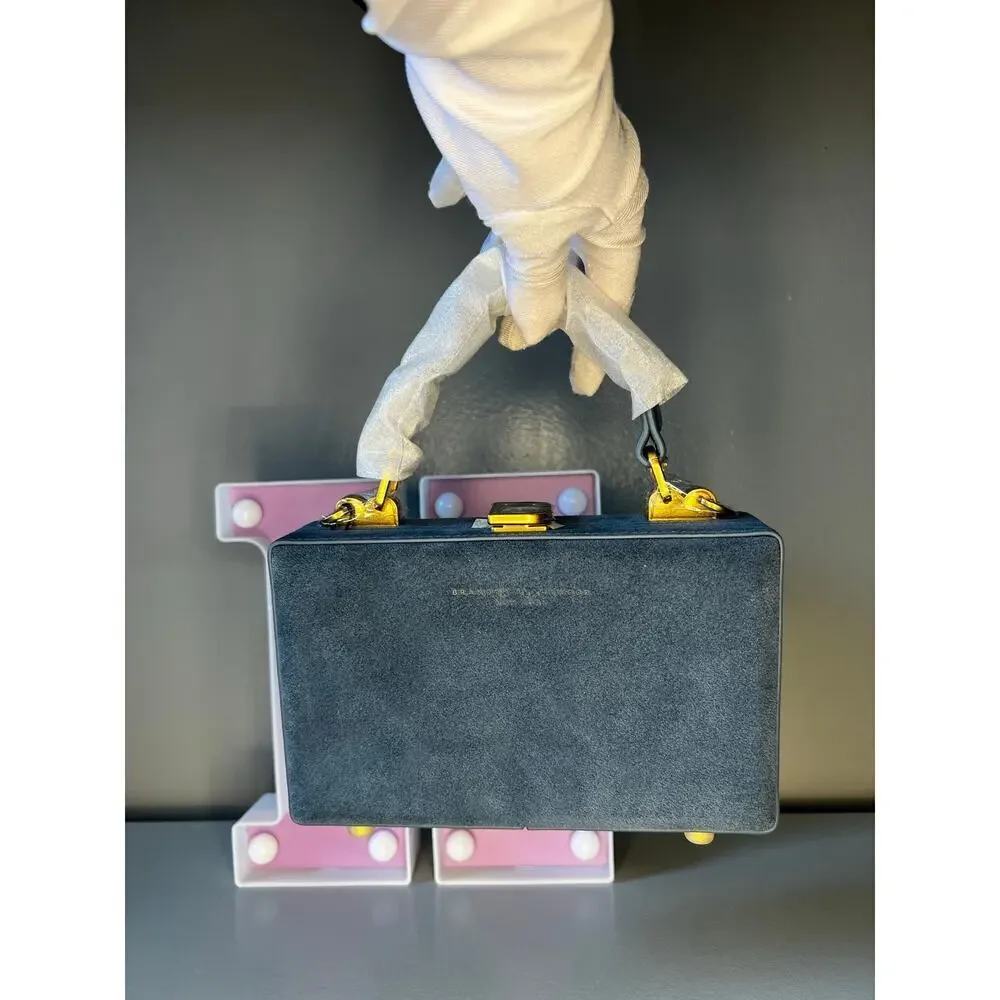 Brandon Blackwood Slim Suede Trunk with Brass Hardware