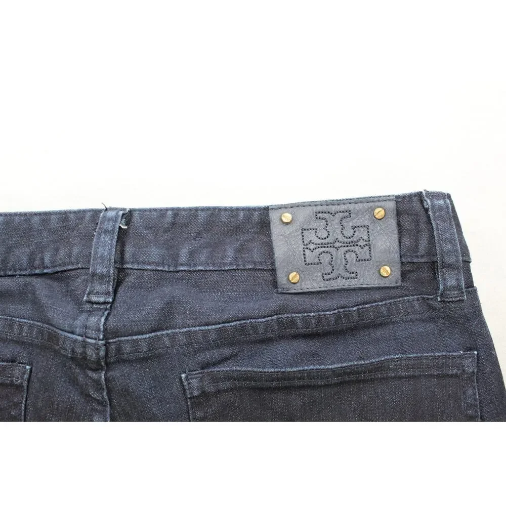 Tory Burch Super Skinny Jean Leggings Women's 31 Dark Wash Gold Hardware