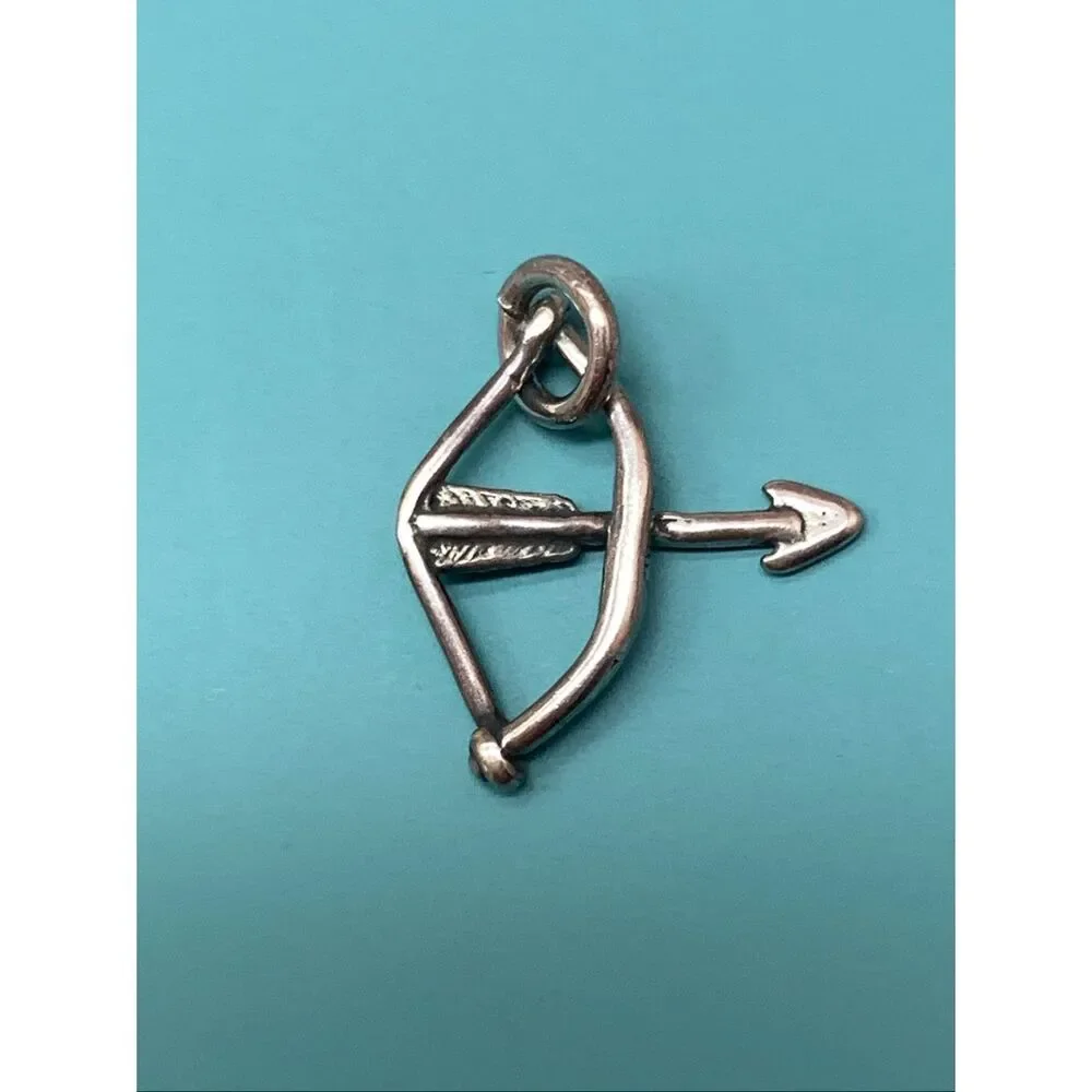 Bow and Arrow Sterling Silver Jewelry Charm #archery