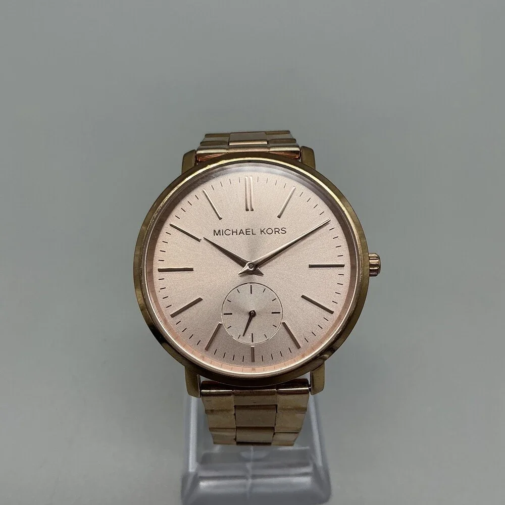Michael Kors Portia Womens Watch 38mm Rose Gold Tone MK-3507 New Battery 6.25