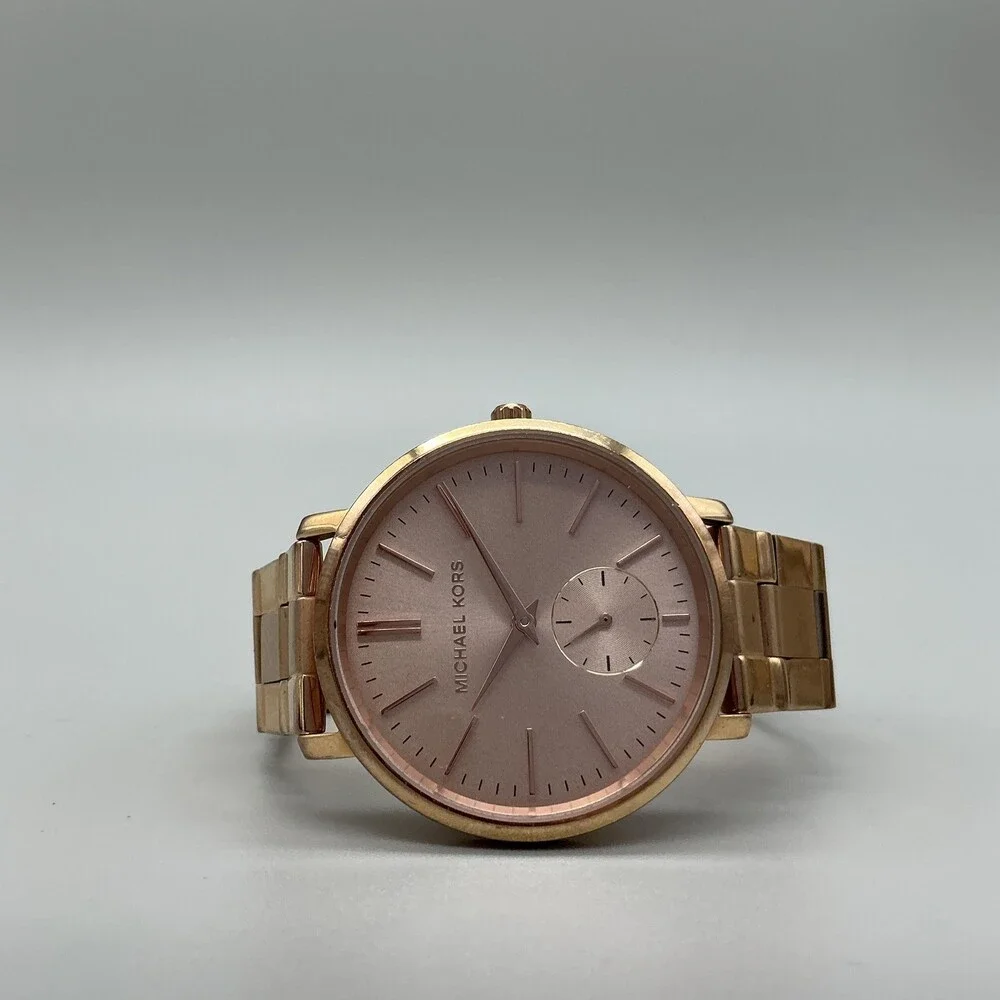 Michael Kors Portia Womens Watch 38mm Rose Gold Tone MK-3507 New Battery 6.25