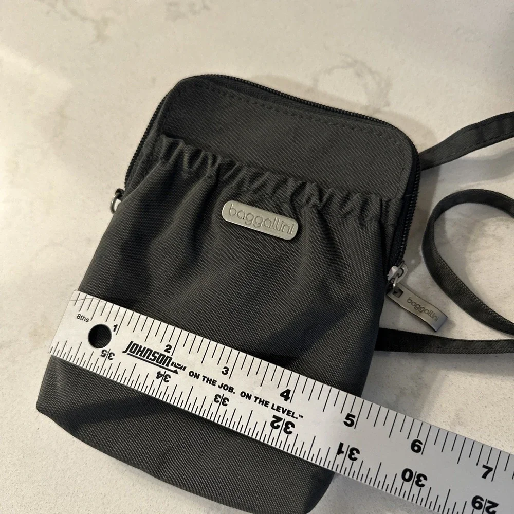 Baggallini RFID Bryant Crossbody Bag - Dark Gray Nylon Stylish RFID