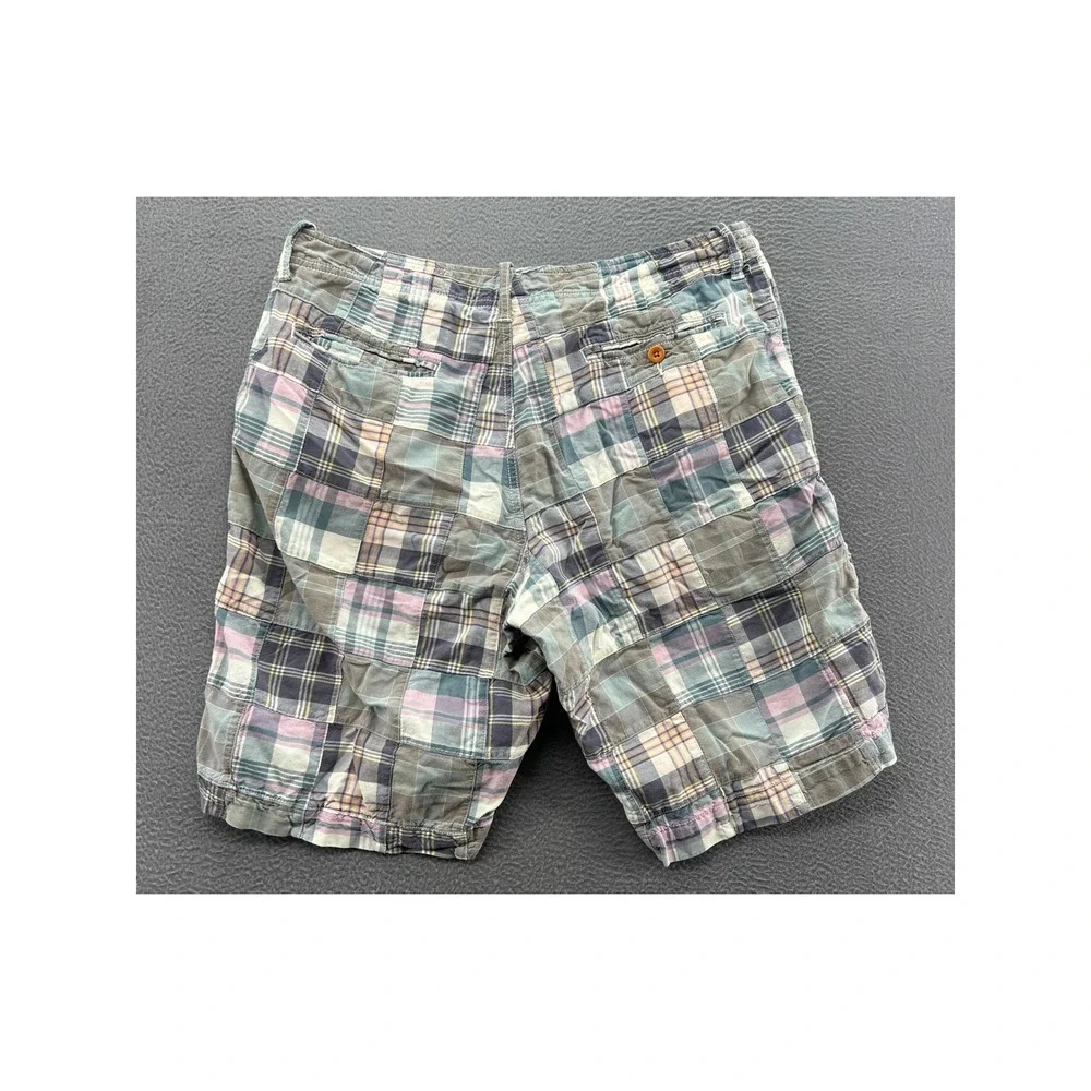 J. Crew Field Shorts Mens Sz 34 Patchwork Madras Plaid Multi Color Preppy Summer