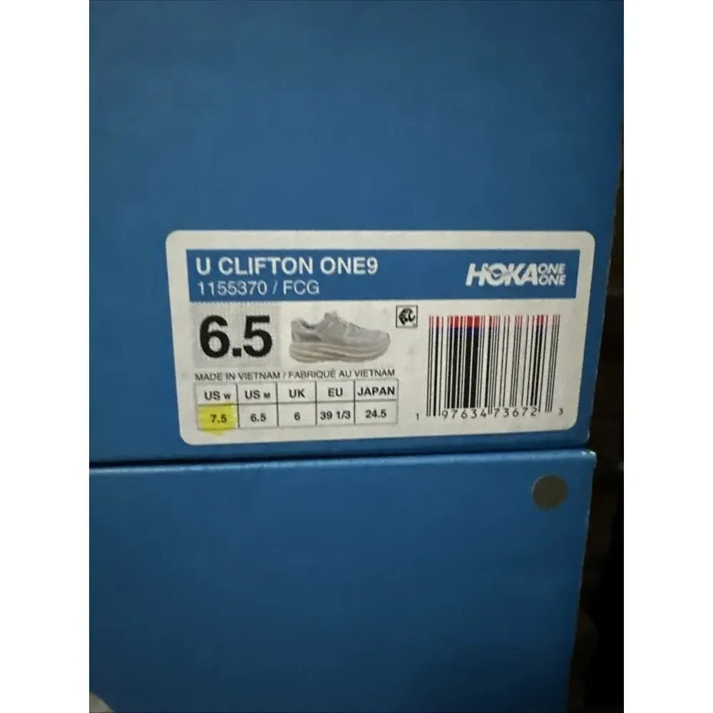 New Women's Size 7.5 Hoka Clifton One 9 Frosted Cosmic Grey 1155370-FCG Mens 6.5
