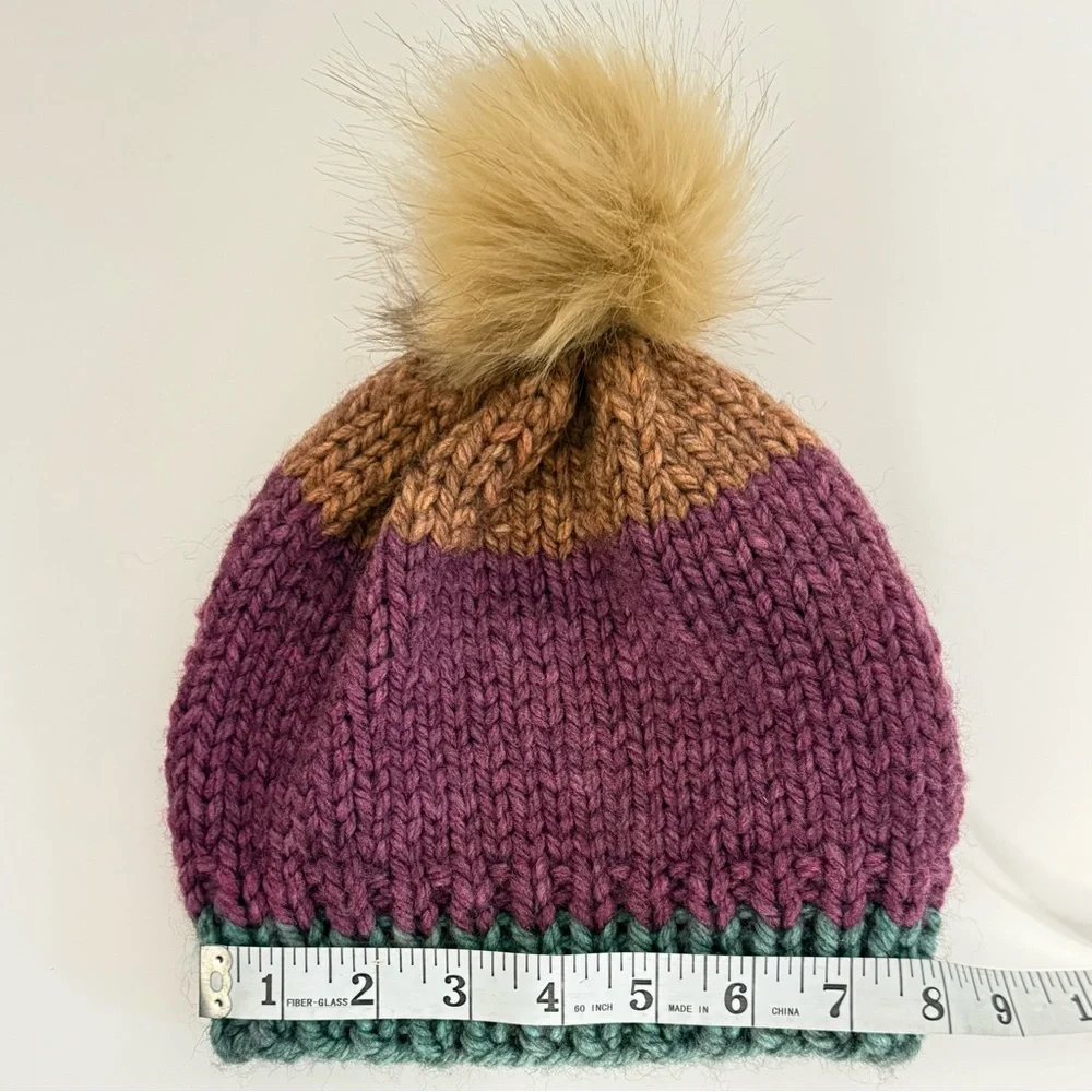 Hand-Knitted Pom Beanie | One-of-a-Kind