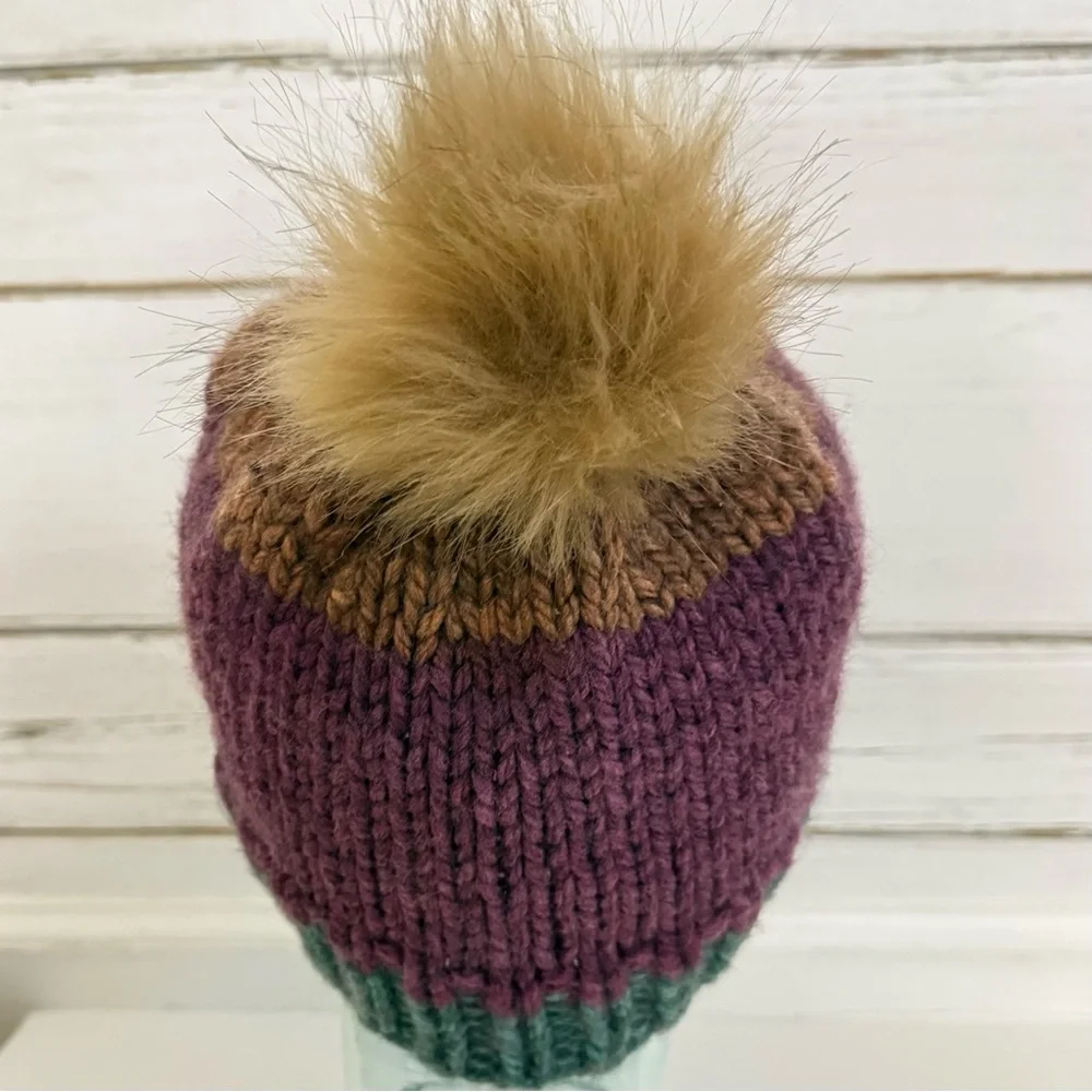 Hand-Knitted Pom Beanie | One-of-a-Kind