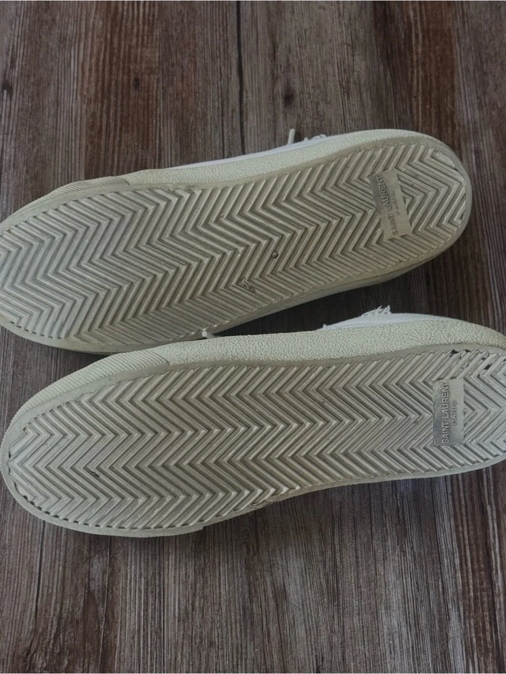 Saint Laurent Cream Off-White Canvas Low-Top Sneakers