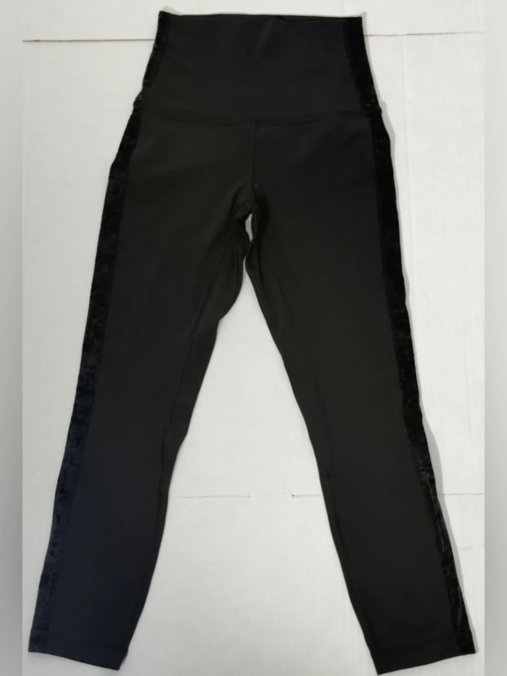 lululemon athletica Black Leggings with Velvet Side Panel