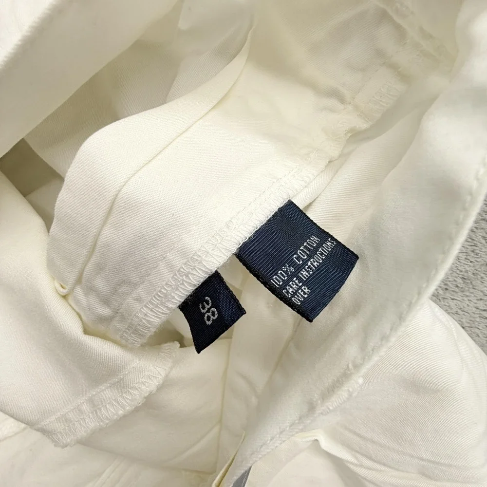Polo Ralph Lauren Shorts Mens 38 White Chino Pleated Tyler Pockets
