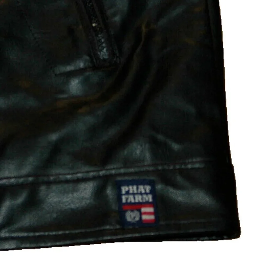 Phat Farm Men's Jacket Size L Black Moto Biker Racing