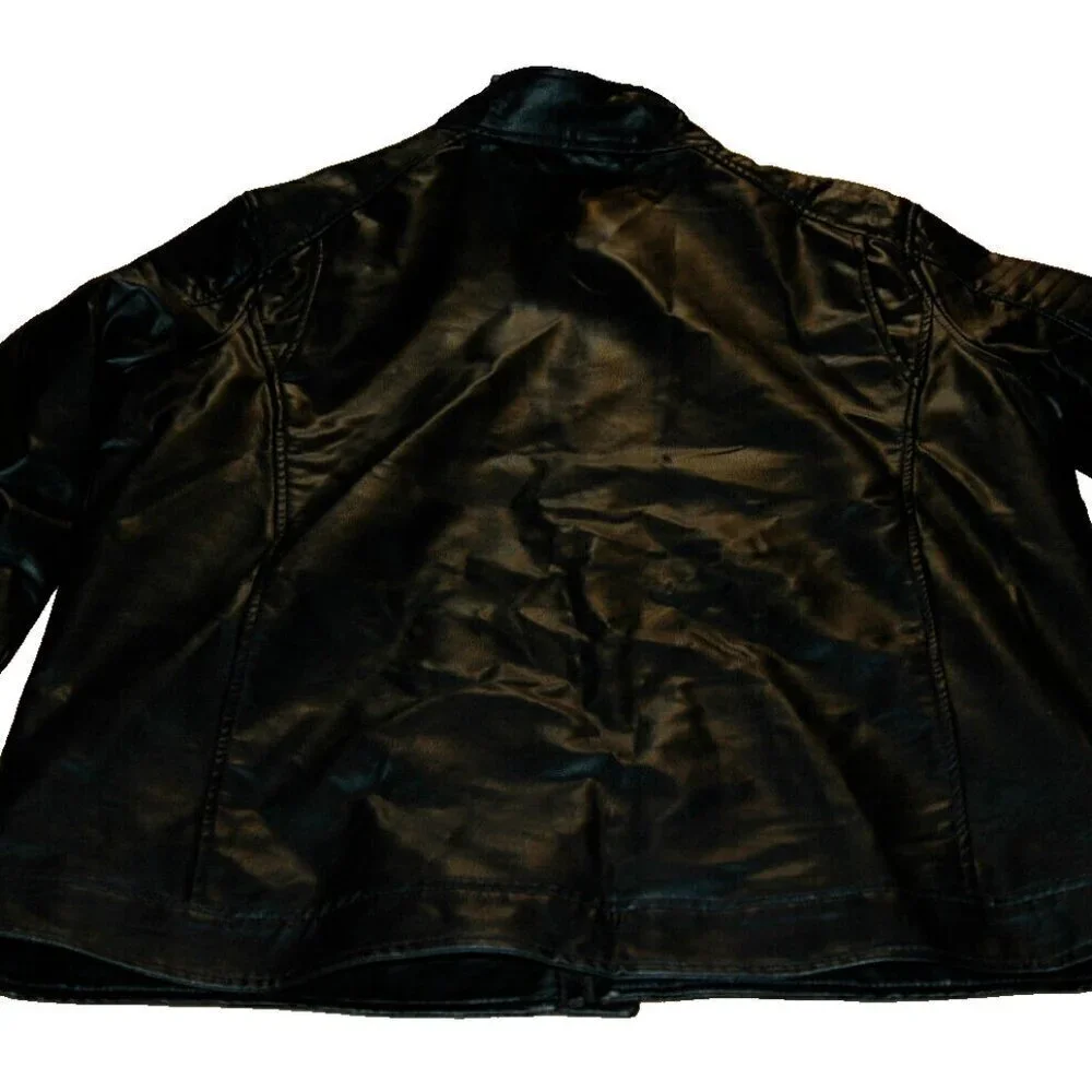 Phat Farm Men's Jacket Size L Black Moto Biker Racing