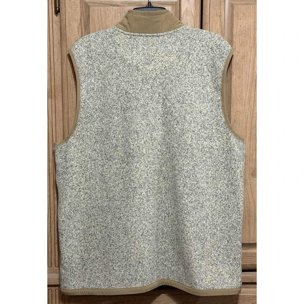 THE NORTH FACE Gordon Lyons Sweater Knit Fleece Vest Size XL Full Zip Sand/Tan
