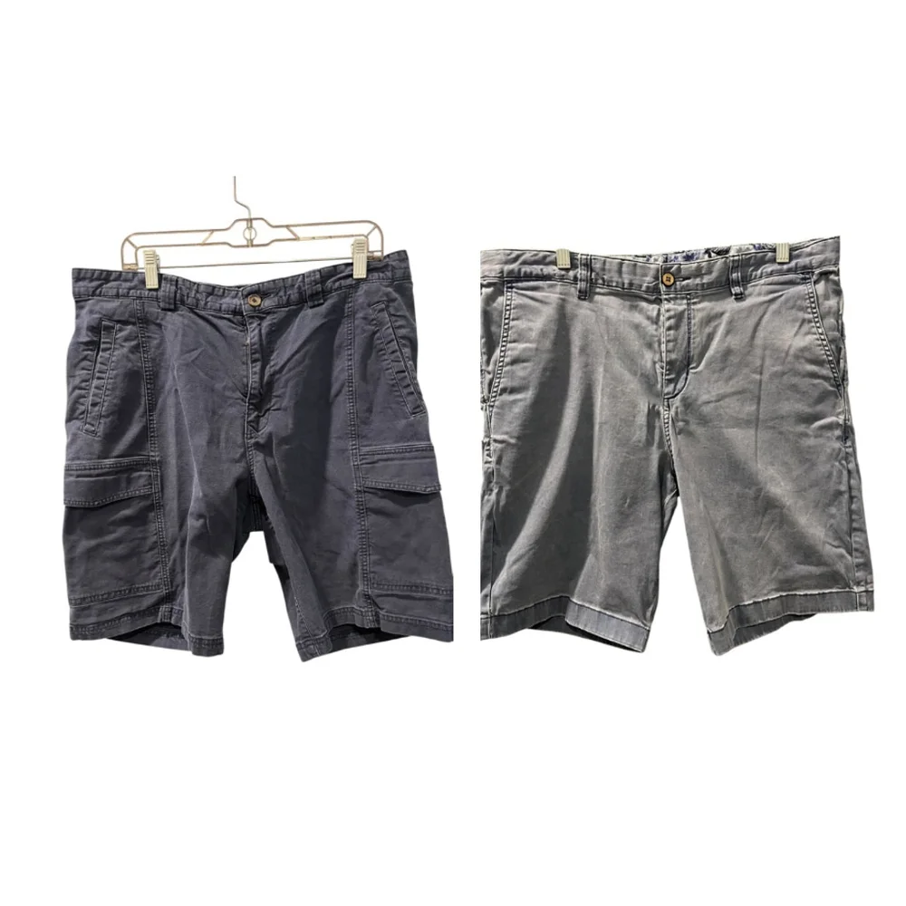 Tommy Bahama Set Of 2 Chino Cargo Shorts Size 36 Blue Casual Summer Cotton