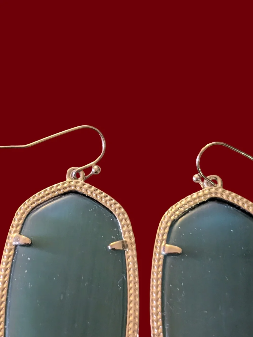 Kendra Scott Danielle Gold Frame Green Cats Eye Drop Earrings