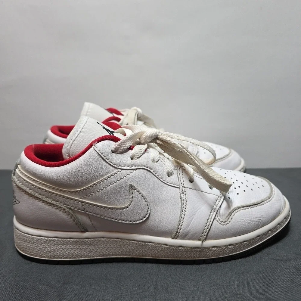 Air Jordan 1 Low‎ GS 'White Gym RedBoys Size US 4Y 553560-164