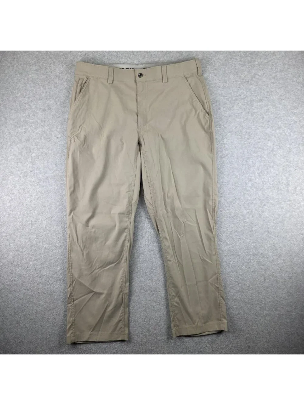 Duluth Trading Co Mens 36 x 30 Dry On The Fly Flex Khaki Cargo Pants Hiking Trav