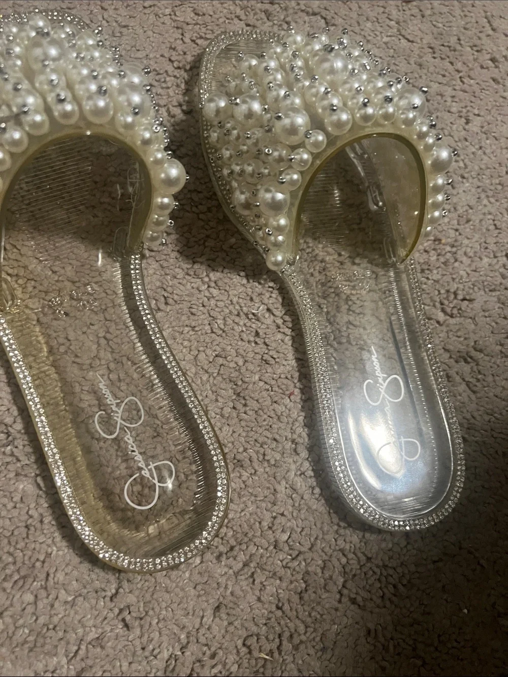 Jessica Simpson Pearl Beaded Slide Sandals