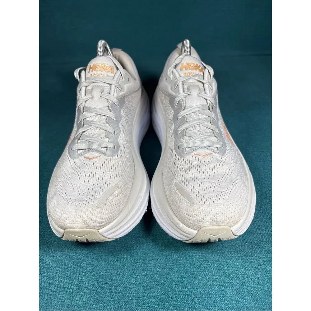 Hoka One One Bondi 8 Women's Size 9.5B Running Shoes - Harbor Mist / Peach