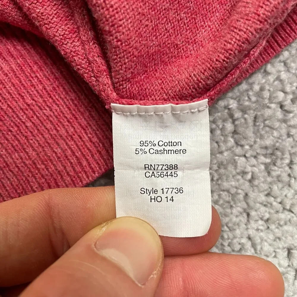 J.Crew Pullover Sweater Mens Medium Red V-Neck Cotton Cashmere Business Casual