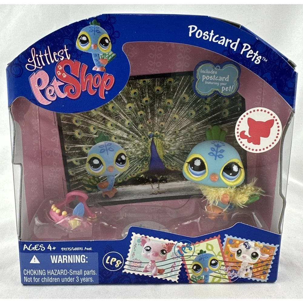 NEW LPS Littlest Pet Shop Peacock #1069 Postcard Pets 2009‎ Hasbro