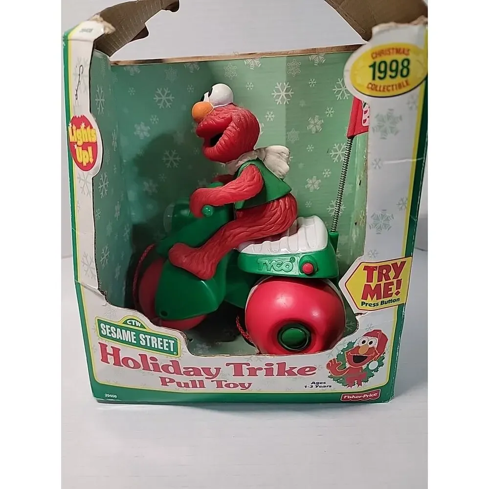 Fisher Price Tyco Elmo‎ 1998 Vintage  Trike Pull Toy Sesame Street Light New