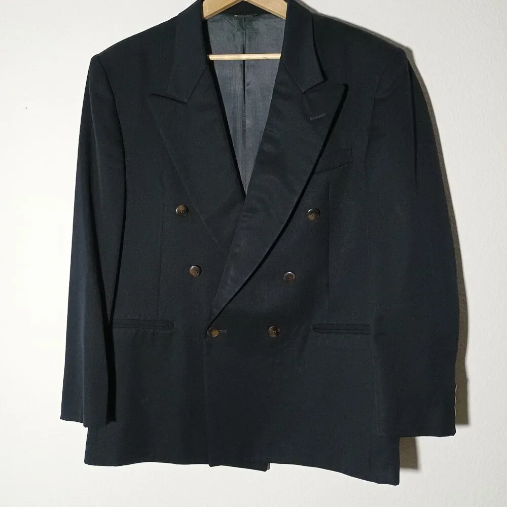 NWOT Zeidler Couture Men 42R Blazer 100% Wool 3-Pocket Made USA Navy Sport Coat
