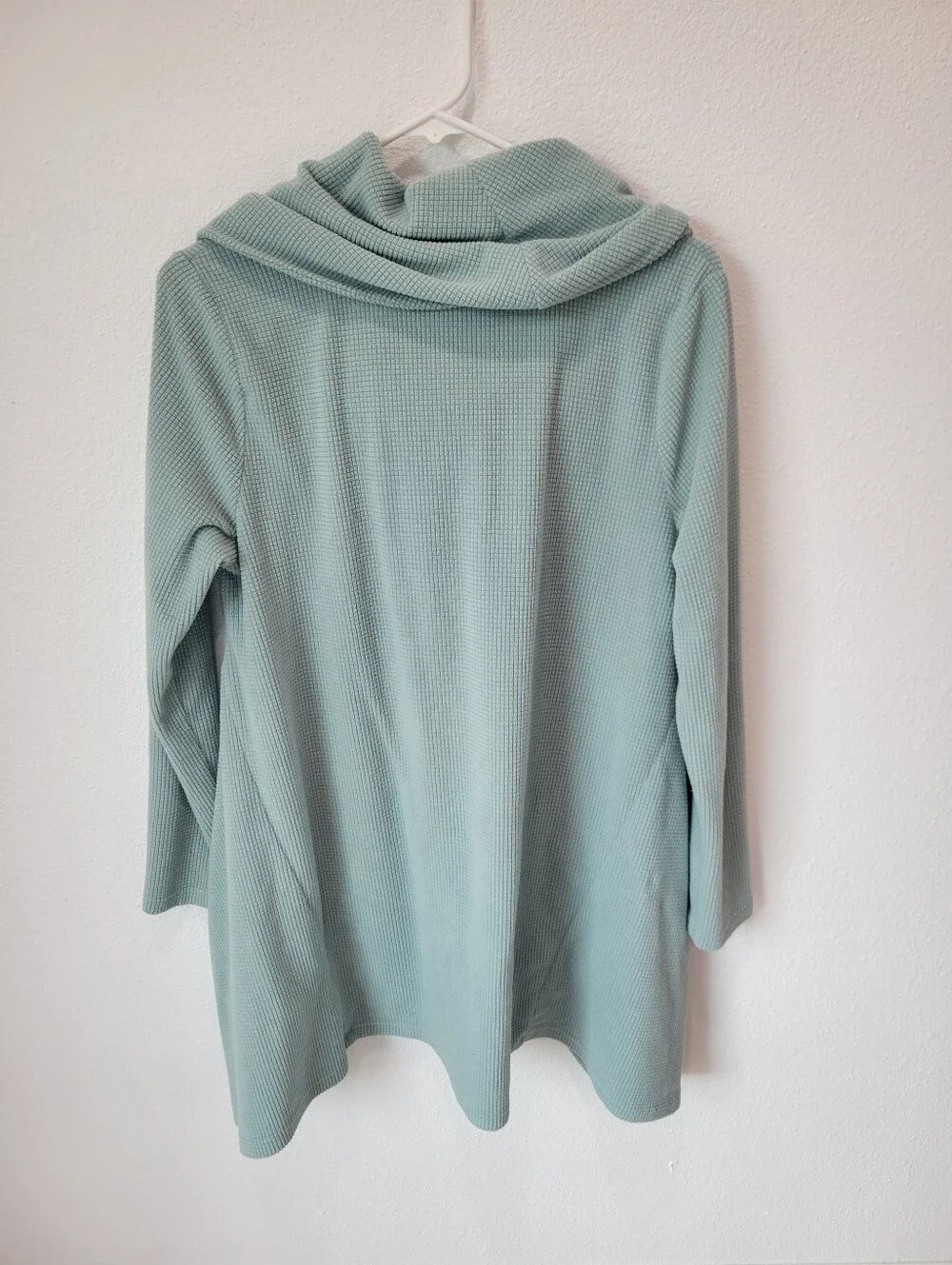 Soft Surroundings Women’s‎ M Mint Fleece Pullover Cowl Neck Cozy Loose Fit