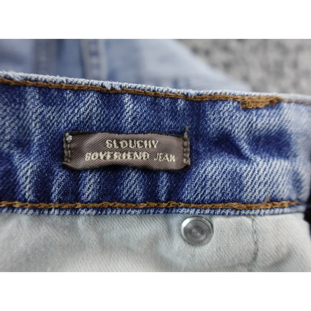 J Crew Point Sur Jeans Womens 30x26 Slouchy Boyfriend Button Fly ‎ Distressed