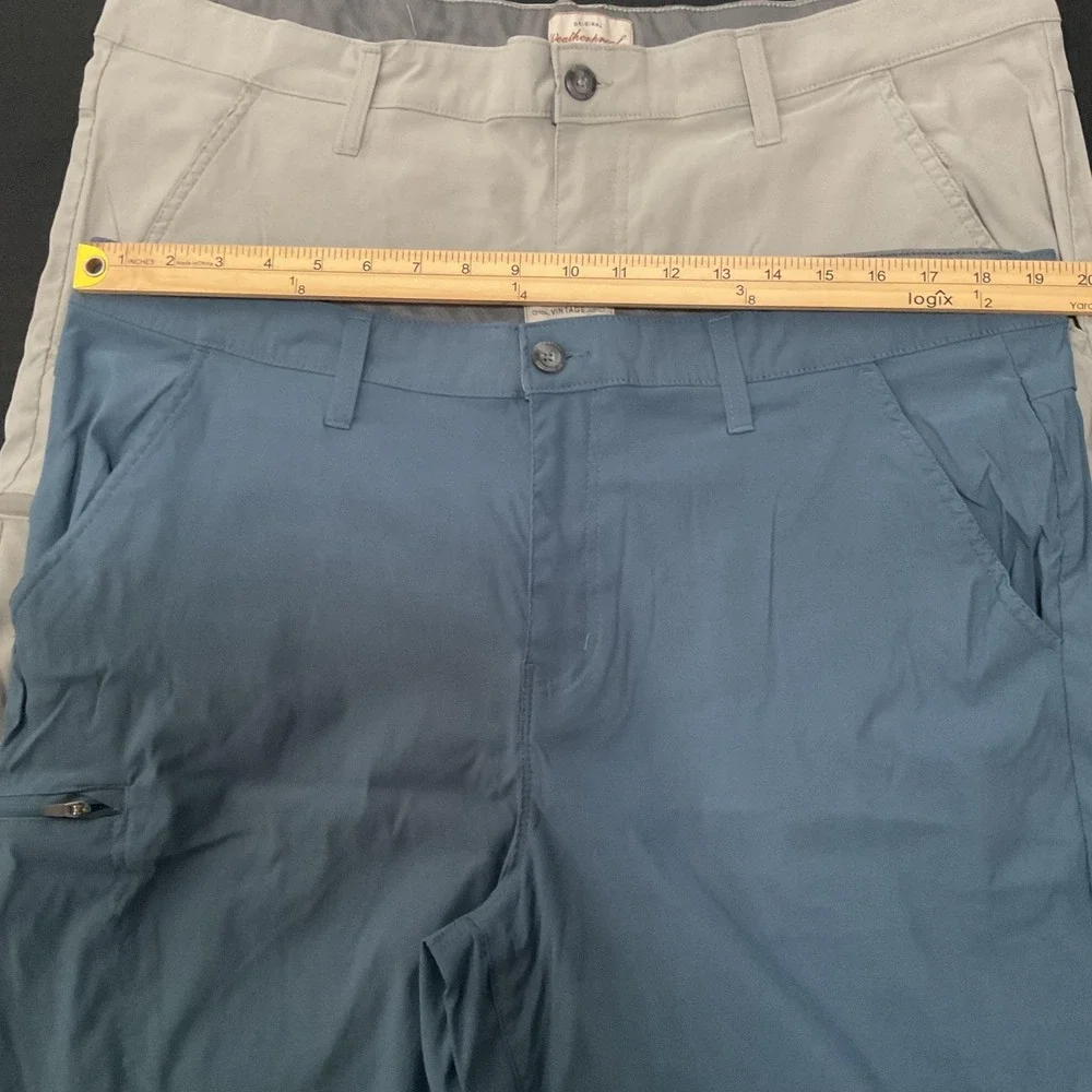 Lot Of 2 Weatherproof Vintage Shorts Mens Size 40 Blue Gray Chino Stretch Casual
