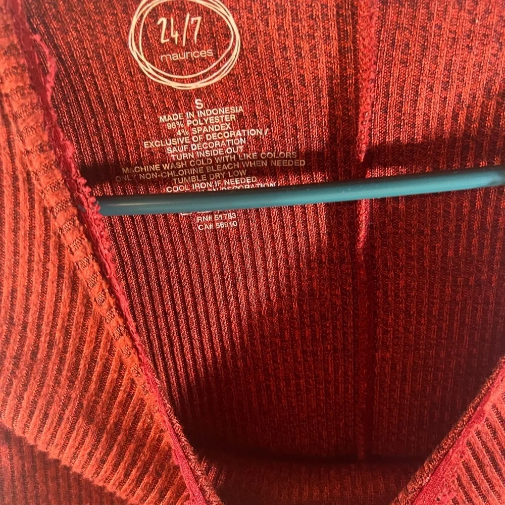 Maurices Deep Red Long Sleeve Top