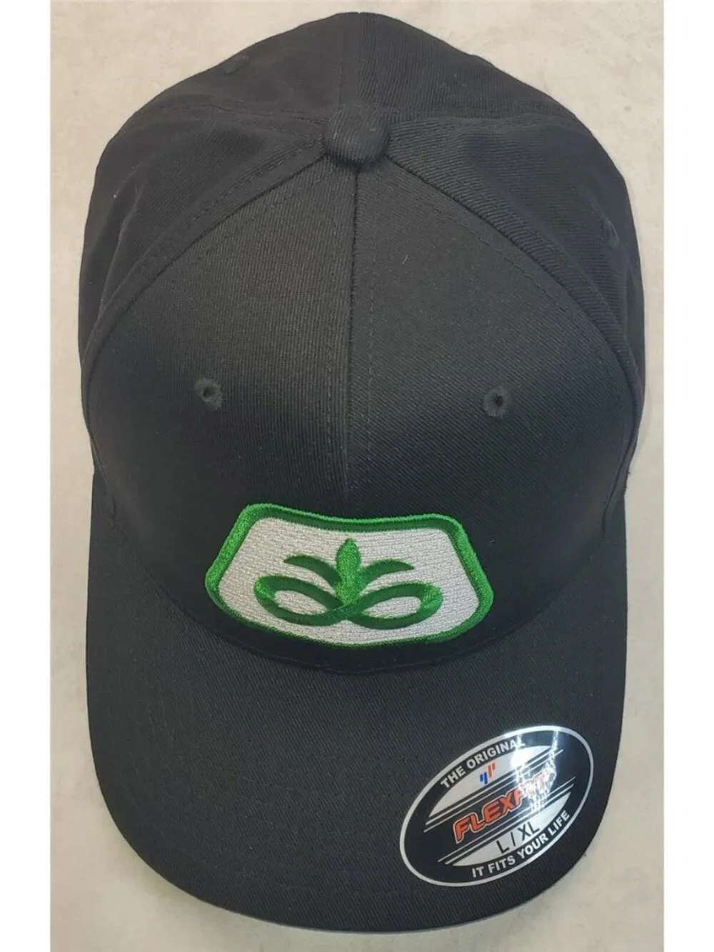 Retro Pioneer Seed Patch Hat Vintage Agriculture Flexfit Cap Black L/XL New 80s