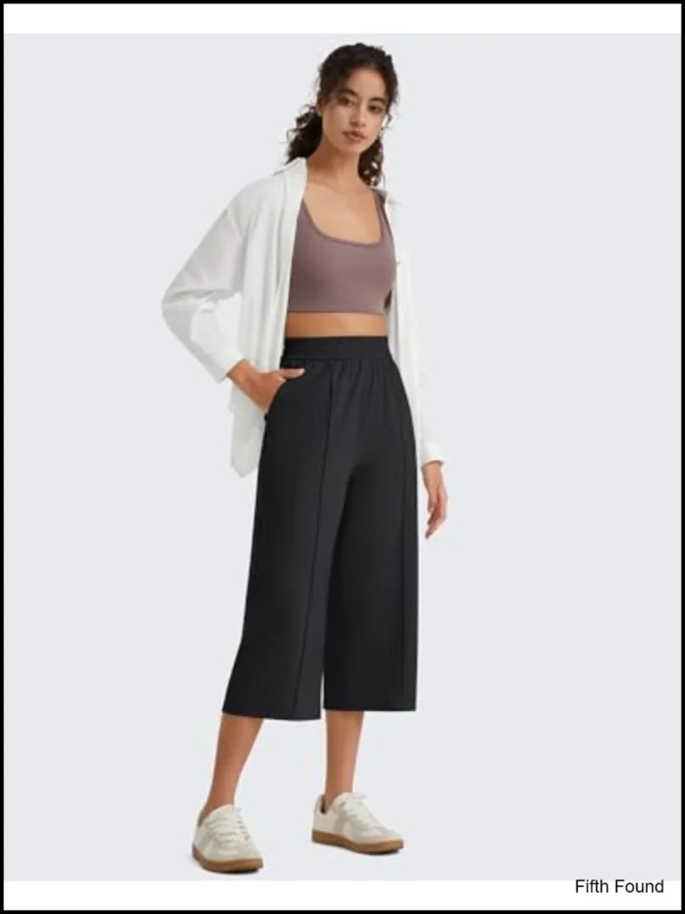 Lightweight Flowy Wide Leg Capris - Front Seam Summer Cropped Pants for Travel