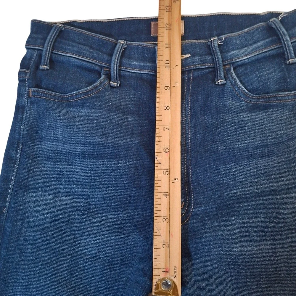 Mother The Hustler Ankle Fray Jeans Size 27 in Home Movies Wash Blue Flare