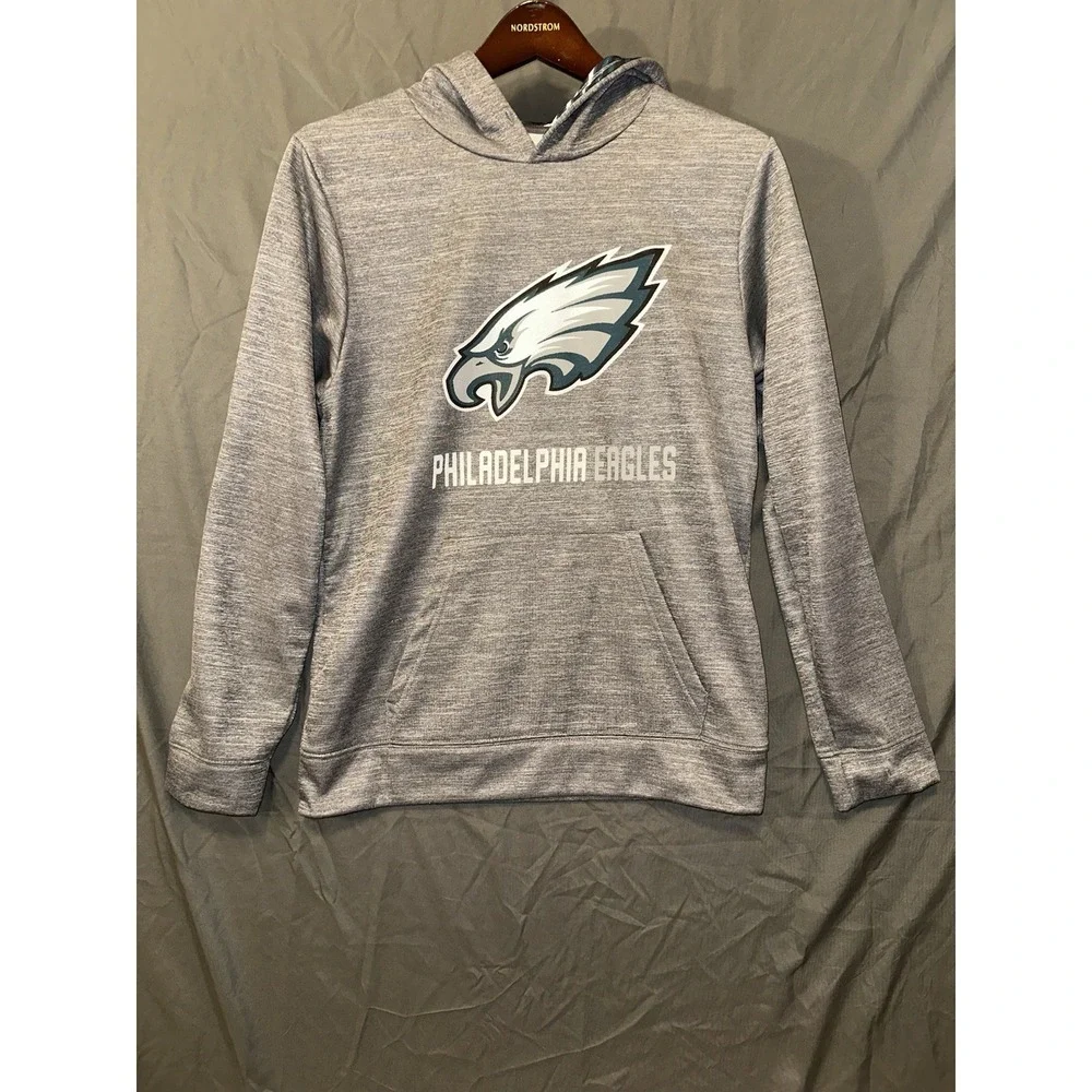 Philadelphia Eagles NFL Gray Pullover Hoodie‎ Sweatshirt Size Medium Zubaz
