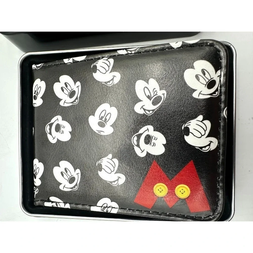 Disney Mickey Mouse‎ Wallet Black Bifold Card Holder Classic Cute Gift Men