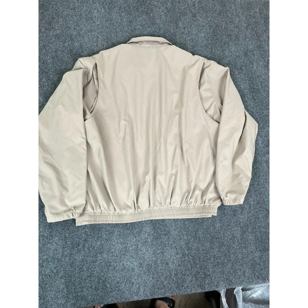 Polo Golf Mens  Beige Windbreaker Jacket Mens Half Zip Mesh Lined‎  Size XL