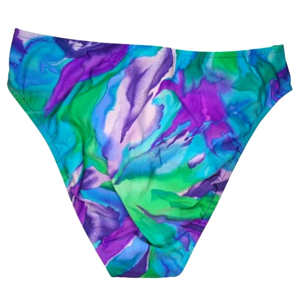 Venus Blue Purple Watercolor Halter Top Two Piece Swim Suit Size 8/10