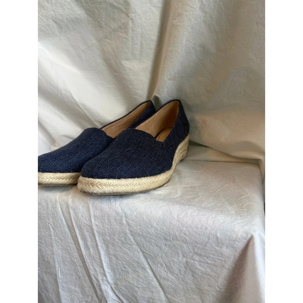 LifeStride Navy Blue‎ Fabric Espadrille Wedge Pumps Soft System Velocity 2.0 10M