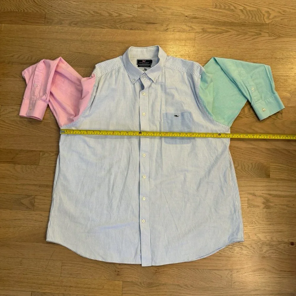 Vineyard Vines Colorblock Striped Slim Fit Tucker Button Down Shirt Men's Sz 2XL