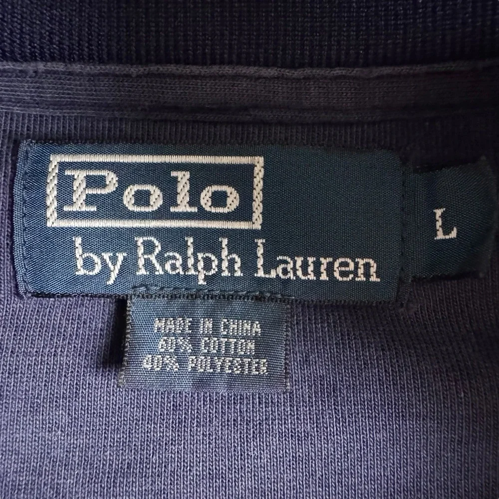 Polo Ralph Lauren Jacket Men Sz L Performance Full Zip Track Field Big Pony‎ Vtg