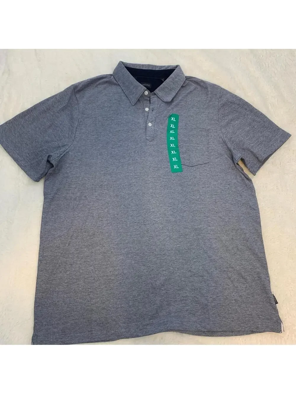 Buffalo David Bitton Men's Polo Shirt Gray Short Sleeve Cotton Blend XL NWT