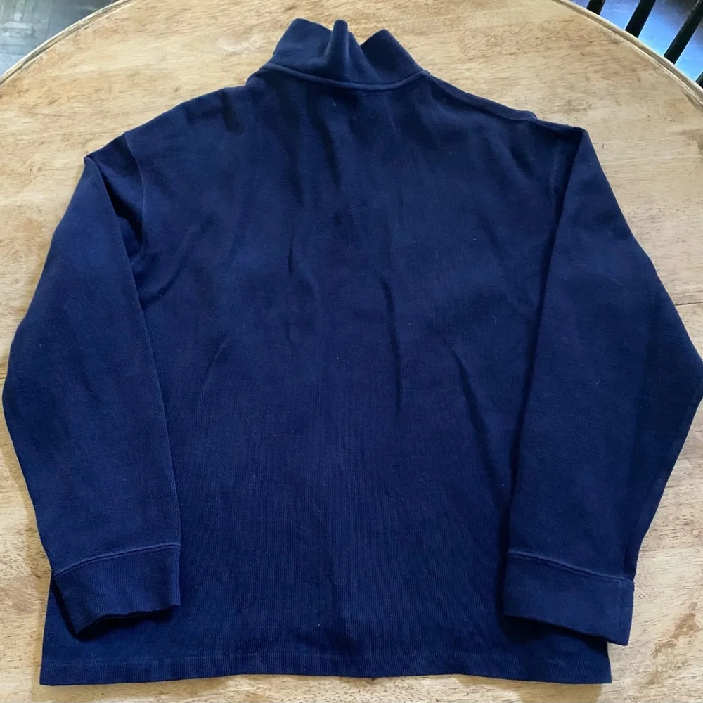 Polo by Ralph Lauren Men’s Size Large Navy Ribbed Knit Quarter Zip Pullover‎