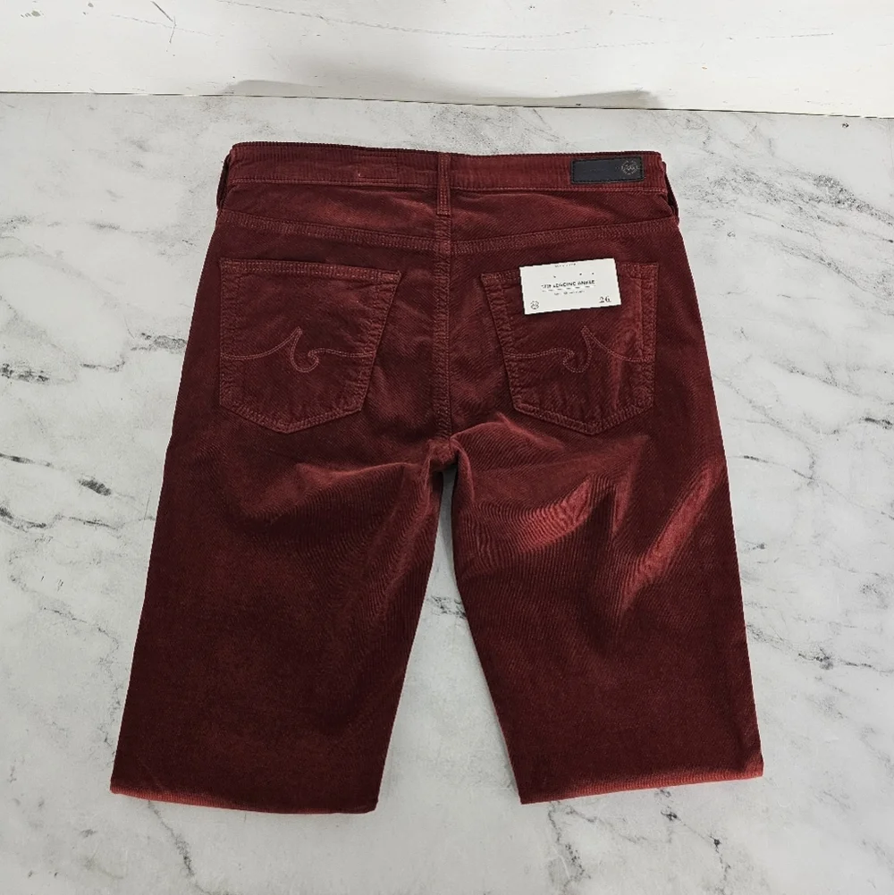 Adriano Goldschmied The Legging Super Skinny Ankle Burgundy Corduroy Pant 26 NWT