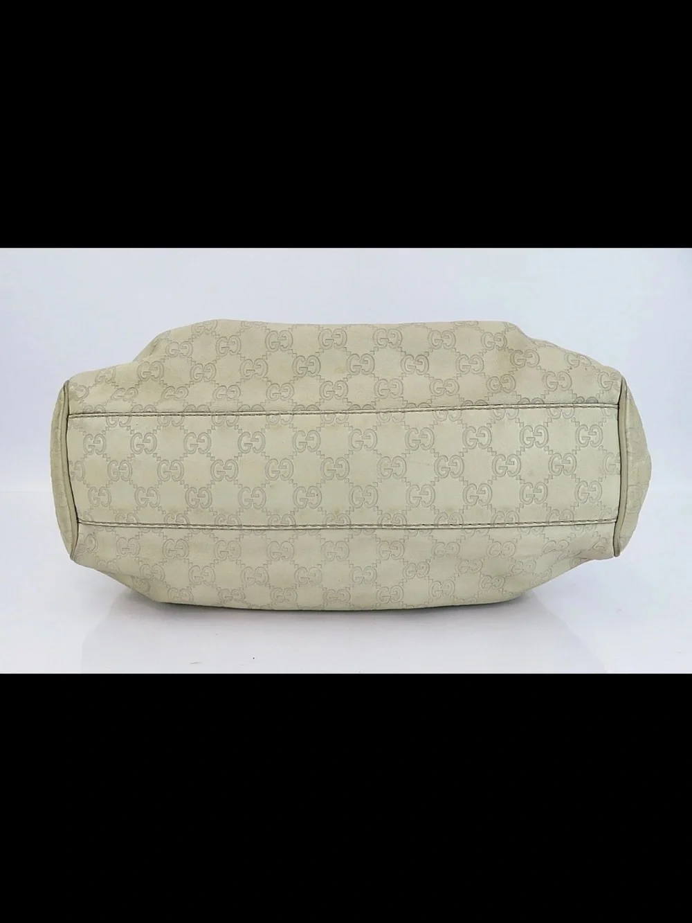 Gucci Cream GG Canvas Shoulder Bag with Gold Hardware