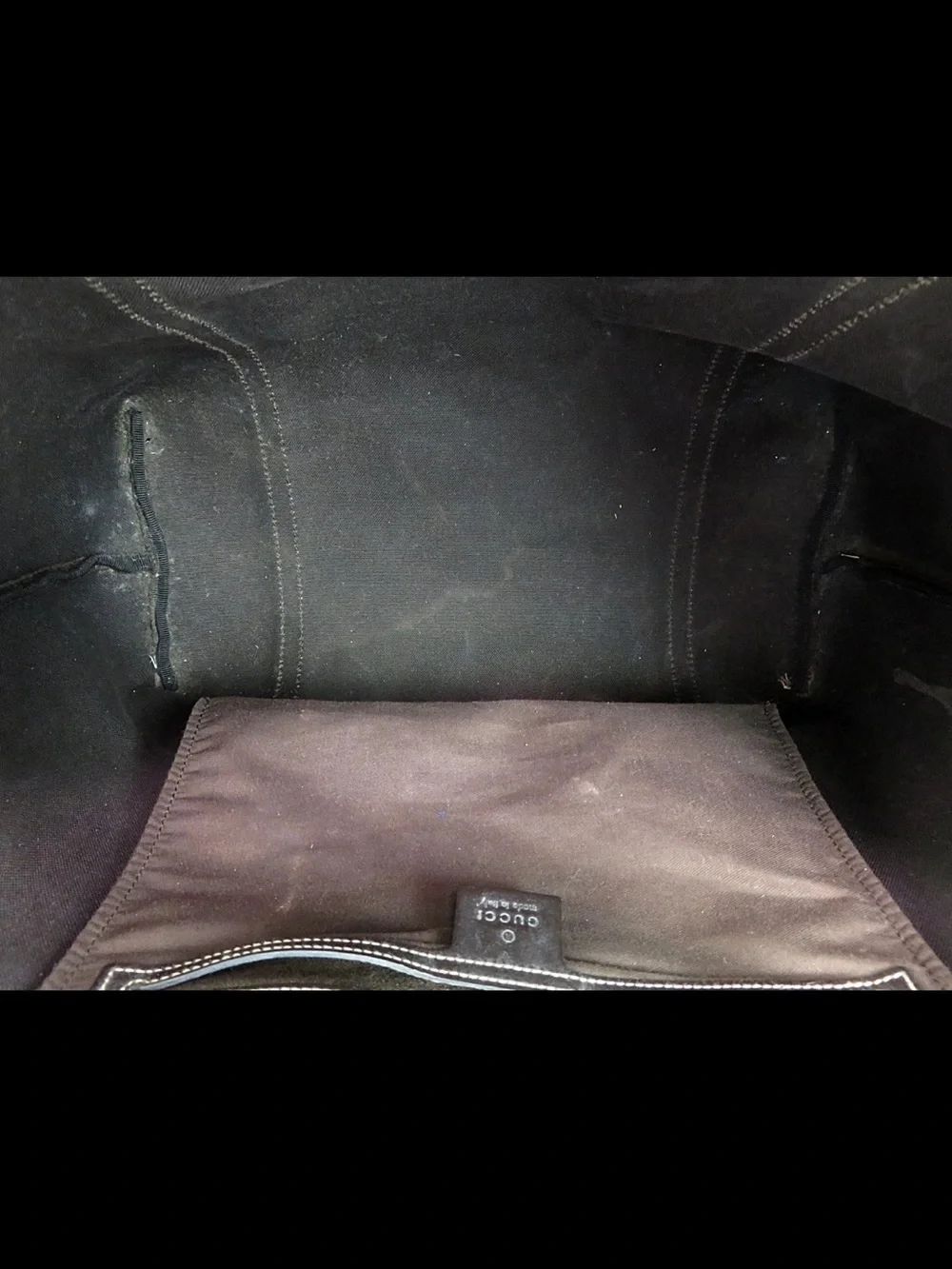 Gucci Beige GG Canvas Tote with Brown Leather Trim