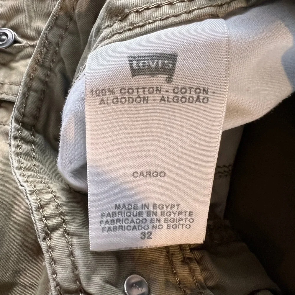 Levis Mens Cargo Shorts Tan Khaki Cotton Multi Pocket Casual Outdoors Size 32